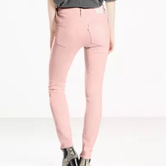 Women's LEVI'S 721 High‎ Rise Ankle Skinny Button-Fly in Baby Pink- Size 32 - Picture 2 of 15